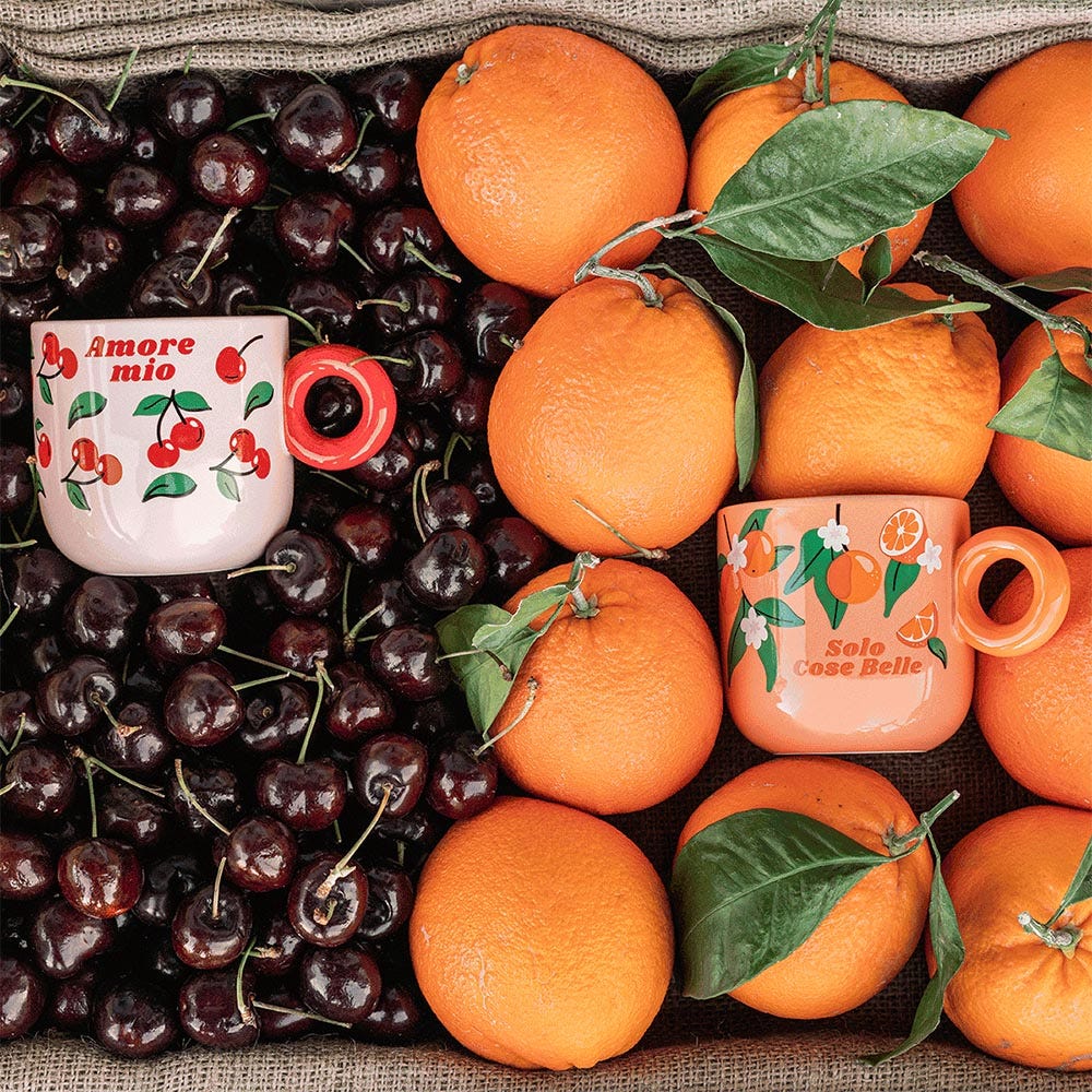 Set 2 mug frutta