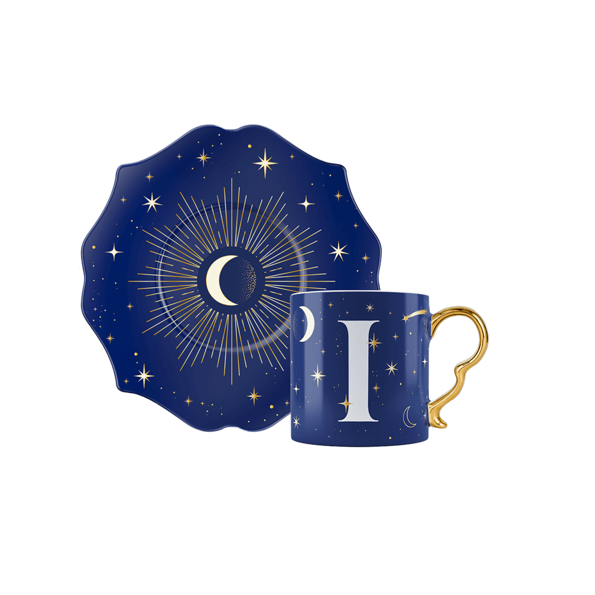 Tazzina con lettera I - Cielo Stellato