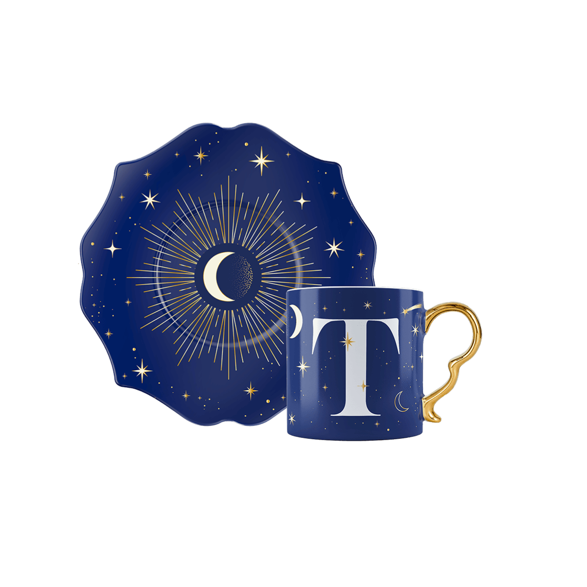 Tazzina con lettera T - Cielo Stellato