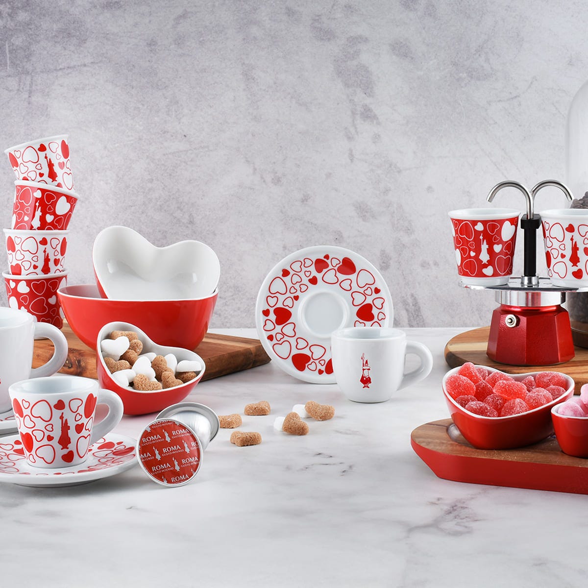 Set 2 tazzine moka - Cuore