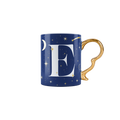 Mug con lettera E - Cielo Stellato